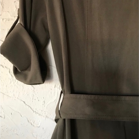 NWOT Michael Kors Olive Green Zip Up Shirt Dress, Size Small - Picture 3 of 6